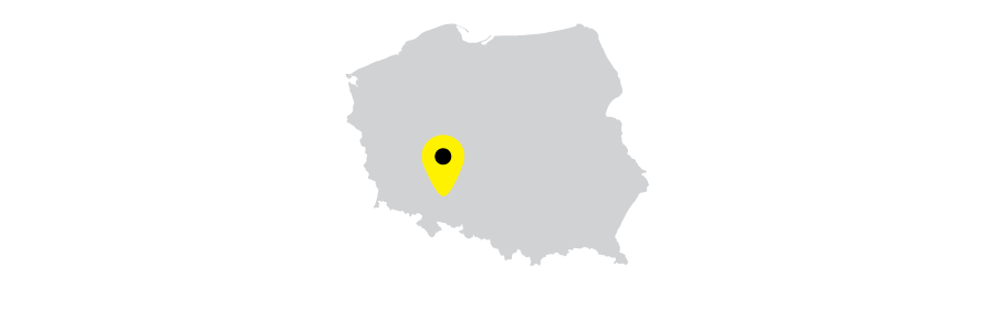 Znacznik na wizualizacji miasta Wrocławia na mapie Polski
